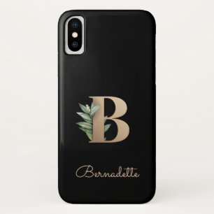 Elegant Botanical Monogram Gold Letter B Case-Mate iPhone Case