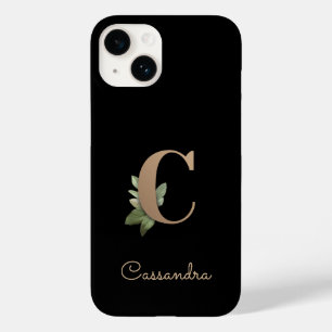 Elegant Botanical Monogram Gold Letter C Case-Mate iPhone 14 Case