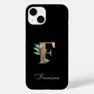 Elegant Botanical Monogram Gold Letter F Case-Mate iPhone 14 Case