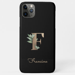 Elegant Botanical Monogram Gold Letter F Case-Mate iPhone Case