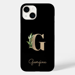 Elegant Botanical Monogram Gold Letter G Case-Mate iPhone 14 Case