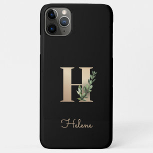 Elegant Botanical Monogram Gold Letter H Case-Mate iPhone Case