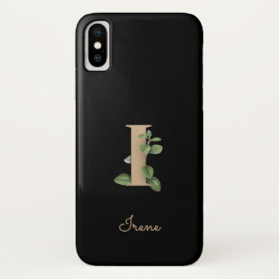 Elegant Botanical Monogram Gold Letter I Case-Mate iPhone Case