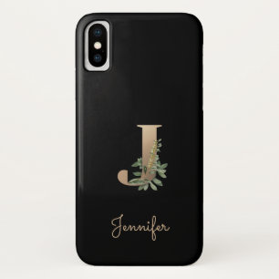 Elegant Botanical Monogram Gold Letter J Case-Mate iPhone Case