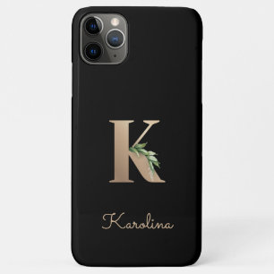 Elegant Botanical Monogram Gold Letter K Case-Mate iPhone Case