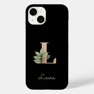 Elegant Botanical Monogram Gold Letter L Case-Mate iPhone 14 Case