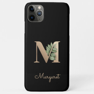 Elegant Botanical Monogram Gold Letter M Case-Mate iPhone Case