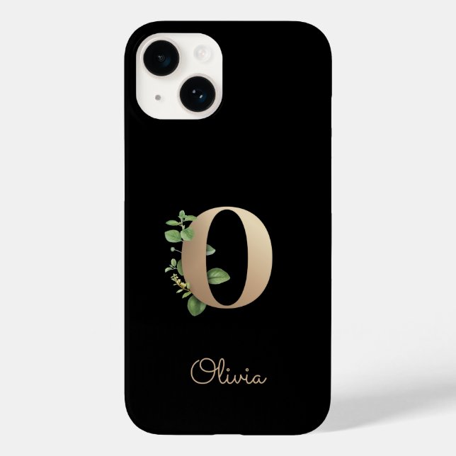 Elegant Botanical Monogram Gold Letter O Case-Mate iPhone Case (Back)