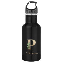 Elegant Botanical Monogram Gold Letter P 