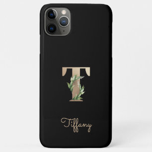Elegant Botanical Monogram Gold Letter T Case-Mate iPhone Case