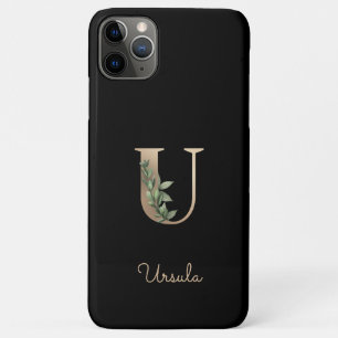 Elegant Botanical Monogram Gold Letter U Case-Mate iPhone Case