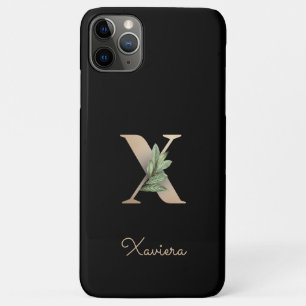 Elegant Botanical Monogram Gold Letter X Case-Mate iPhone Case