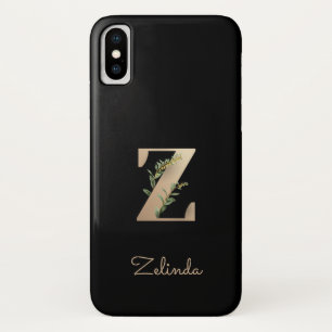 Elegant Botanical Monogram Letter Z Case-Mate iPhone Case