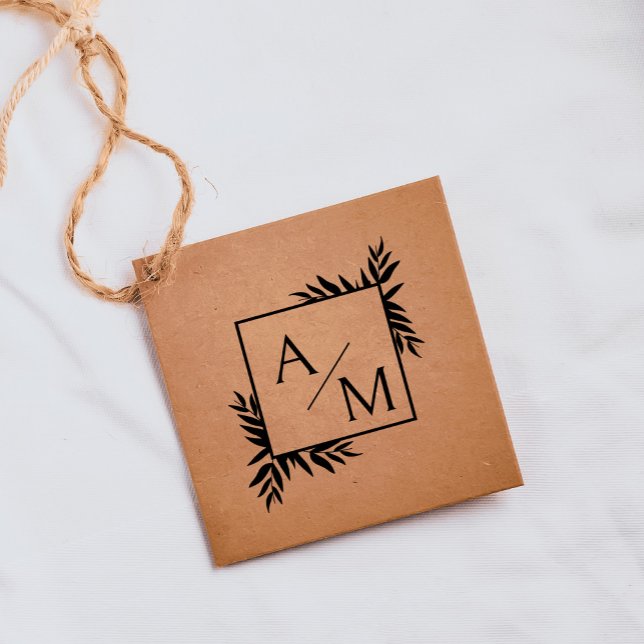 Elegant, botanical, monogram rubber stamp (Creator Uploaded)