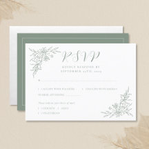 Elegant Botanical Monogram Sage Green Wedding