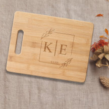 Elegant Botanical Monogrammed Newlywed Gift