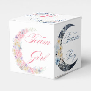 elegant botanical moon gender reveal baby shower favour box