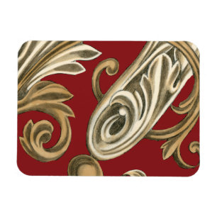 Elegant Botanical Motif with Tan Foliage Magnet