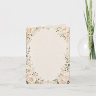 Elegant Botanical on Vintage Handmade Paper Holiday Card