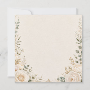Elegant Botanical on Vintage Handmade Paper Invitation