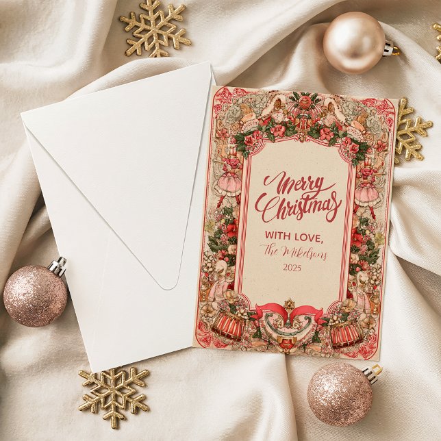 Elegant Botanical Ornament Christmas Holiday Card (Creator Uploaded)