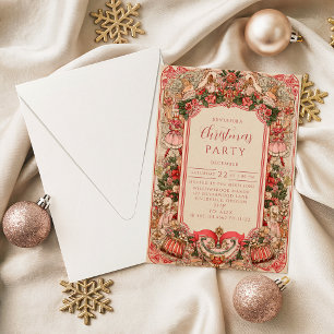 Elegant Botanical Ornament Christmas Invitation