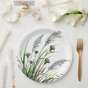 "Elegant Botanical Paper Party Plates" Plate