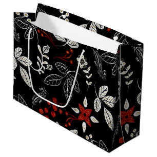 Elegant botanical pattern large gift bag