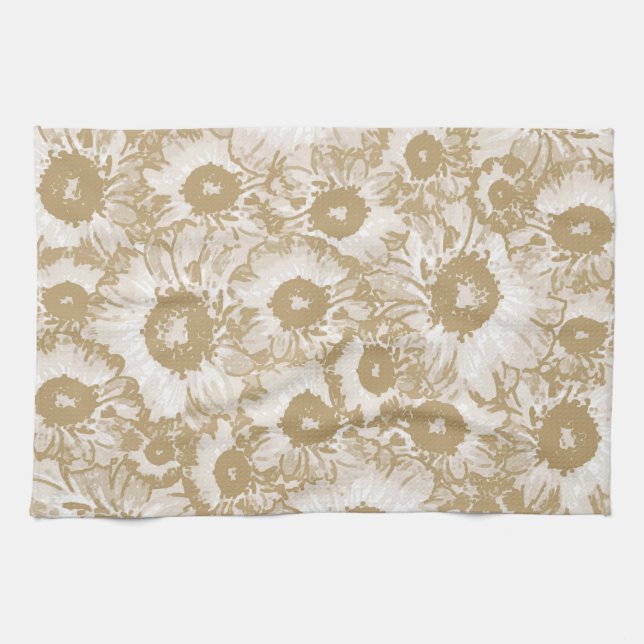 Elegant Botanical Pattern Tea Towel (Horizontal)