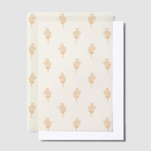 Elegant Botanical Peach Floral Pattern Vellum Invitations