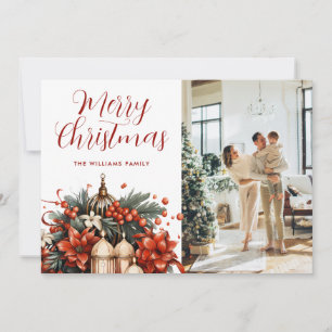 Elegant Botanical Photo Christmas Card