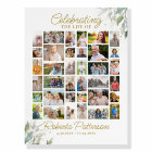 Elegant Botanical Photo Collage Funeral Welcome 