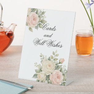 Elegant Botanical Reception Decor Pedestal Sign