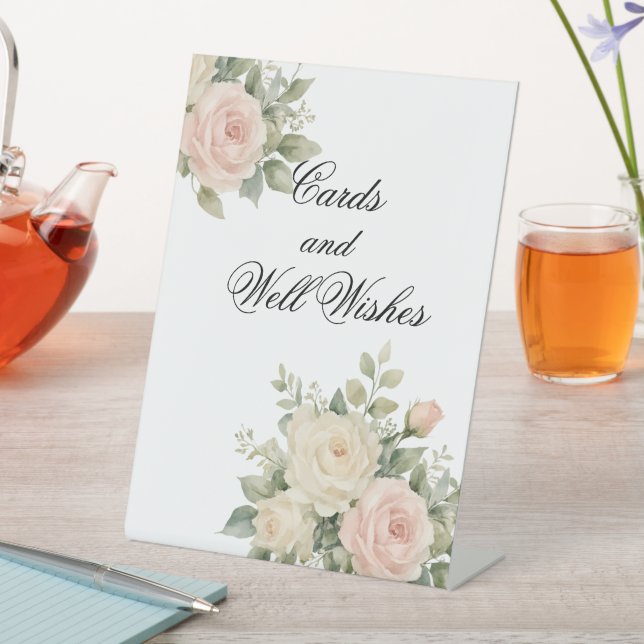 Elegant Botanical Reception Decor Pedestal Sign (In SItu)