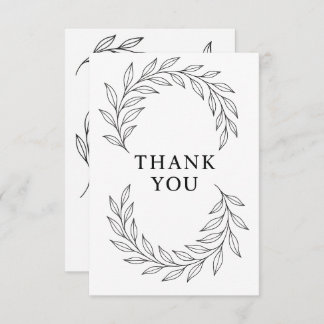 Elegant Botanical Ribbon Flow Thank You Card