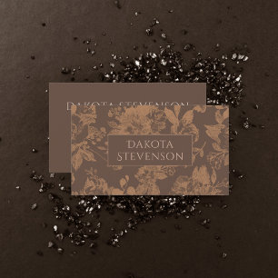 Elegant Botanical   Rose Gold Floral Professional Business Card