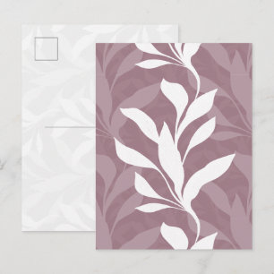Elegant Botanical Rose Mauve Foliage in Grace Postcard