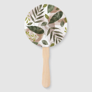 Elegant Botanical Safari Leaves Hand Fan