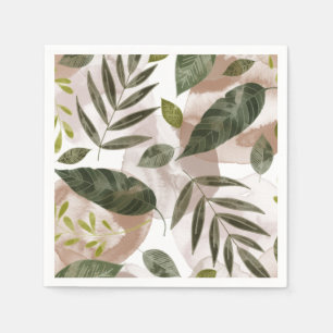 Elegant Botanical Safari Leaves Napkin