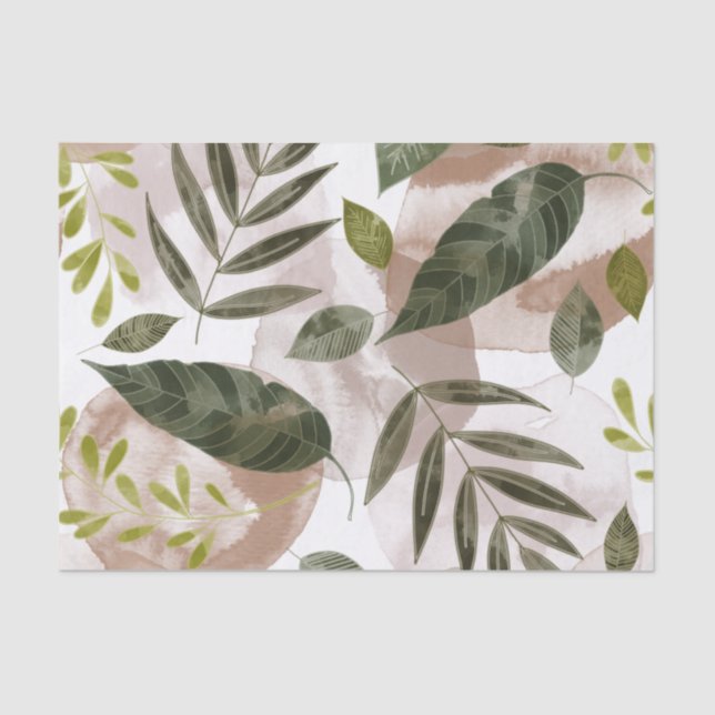Elegant Botanical Safari Leaves  Tissue Paper (Front)