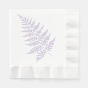 Elegant Botanical Soft Lavender Fern Silhouette Napkin