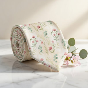 Elegant Botanical Spring Floral Tie