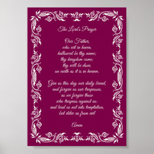 Elegant Botanical The Lord’s Prayer Poster