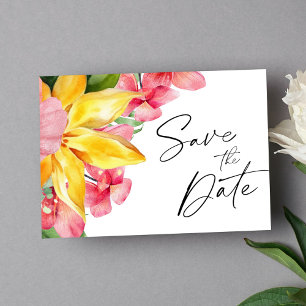 Elegant Botanical Tropical Destination Wedding Save The Date