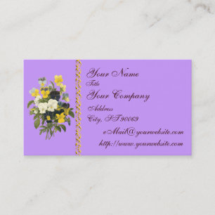 Elegant Botanical Violets Custom Business Cards