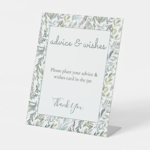 Elegant Botanical Watercolor Baby Shower Pedestal Sign