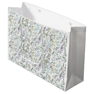 Elegant Botanical Watercolor Large Gift Bag