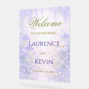 Elegant Botanical Wedding Acrylic Sign
