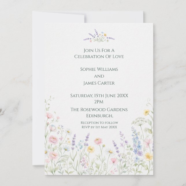 Elegant Botanical Wedding Invitation (Front)