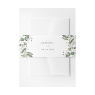 Elegant Botanical Wedding Invitation Belly Band